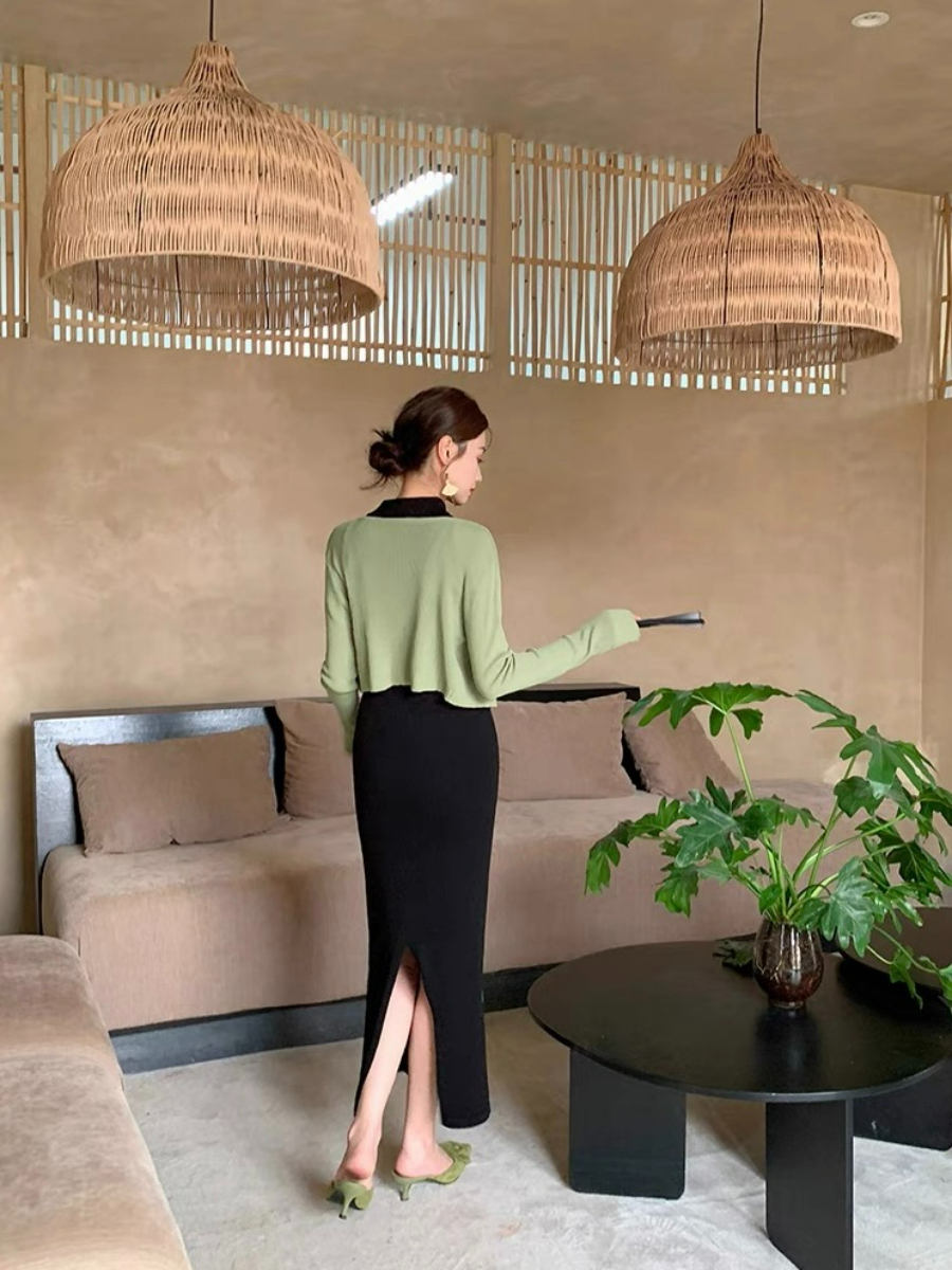 Yun Ye One Rose Knit Cheongsam-The Black Bow-