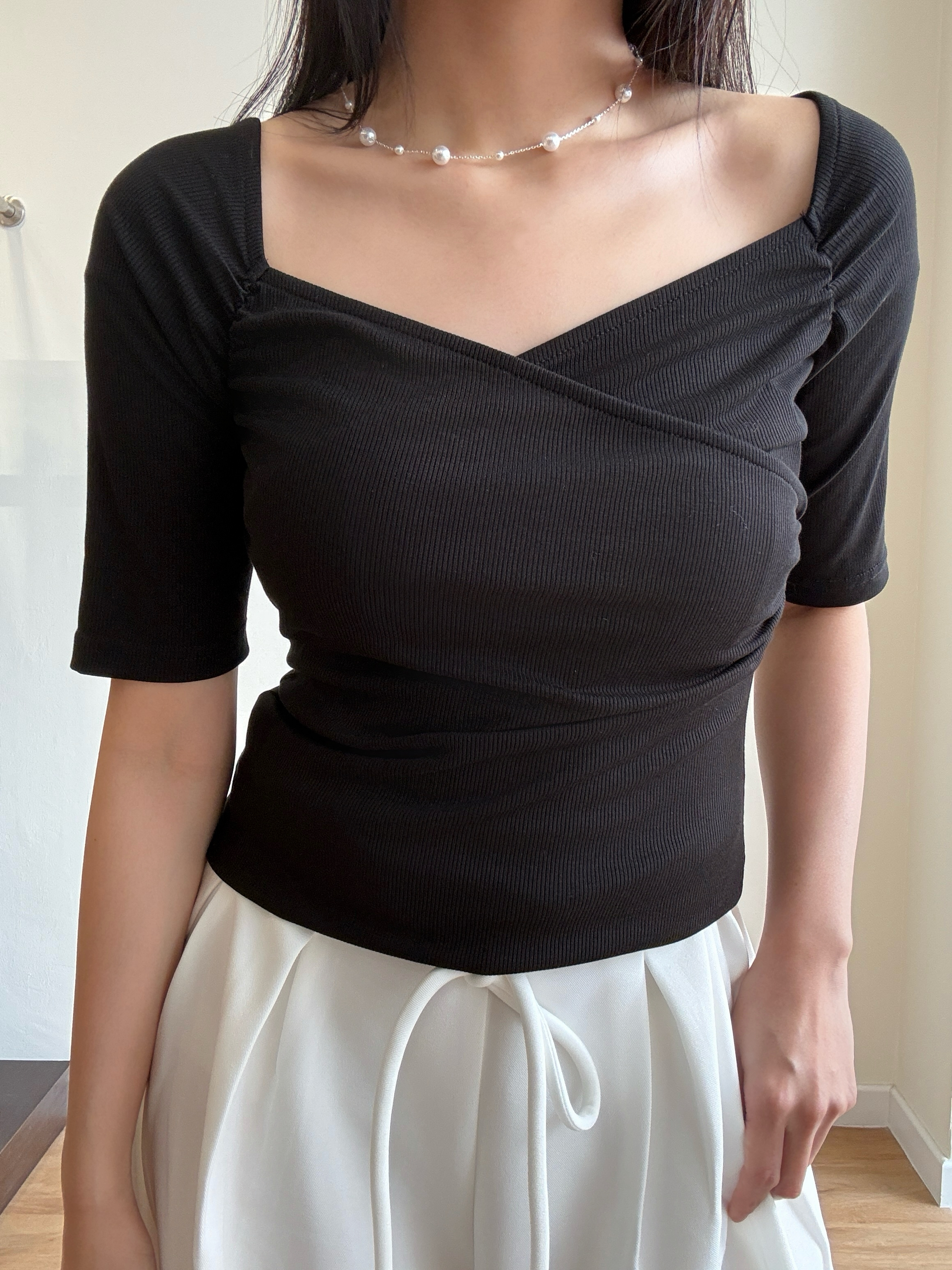 Georgia Off Shoulder Sweetheart Neckline Knit Top