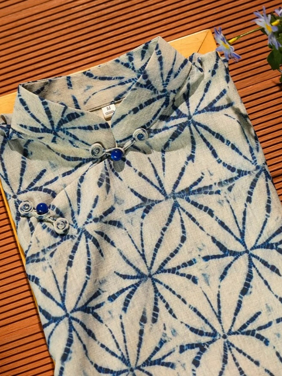 Lu An Geometric Printing Cheongsam