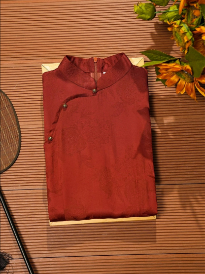 Lu Ai Jacquard Floral Cheongsam