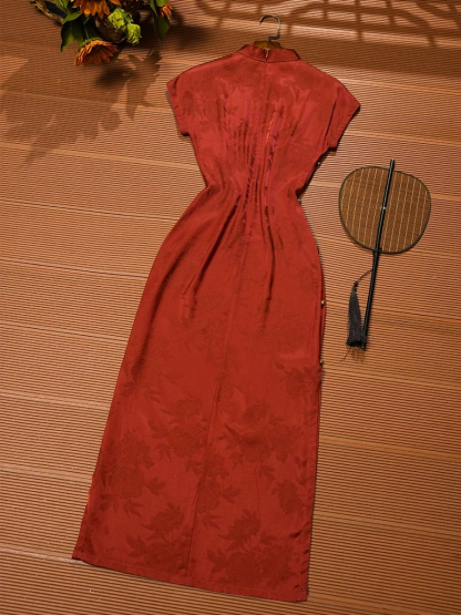 Lu Ai Jacquard Floral Cheongsam