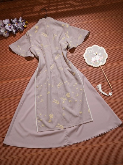 Lu Ben Flounce Sleeve A Line Oriental Dress