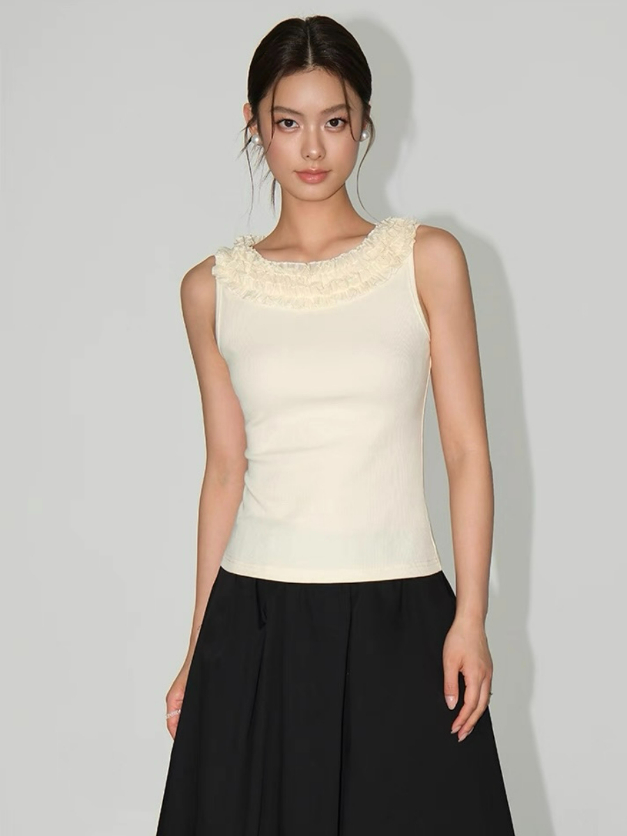 Willabelle Ruffled Petal Collar Knit Top