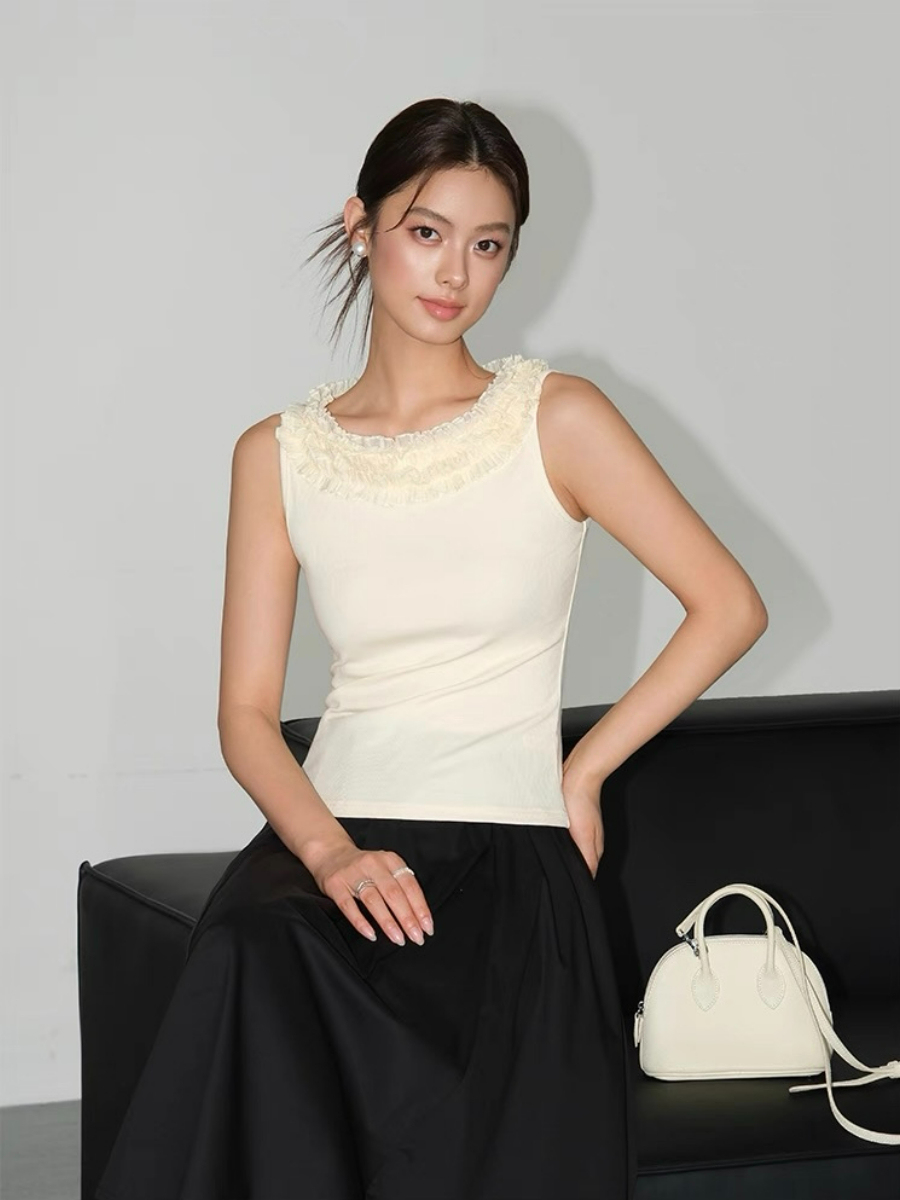 Willabelle Ruffled Petal Collar Knit Top