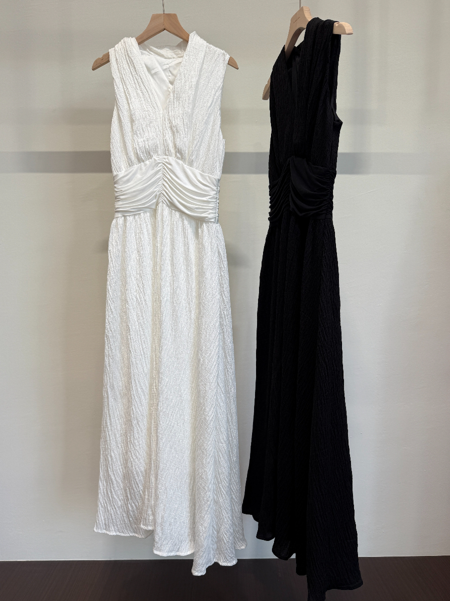 Chealsea V-Neck Graceful Drape Dress (DR101)