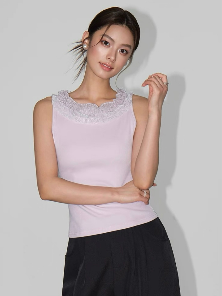 Willabelle Ruffled Petal Collar Knit Top