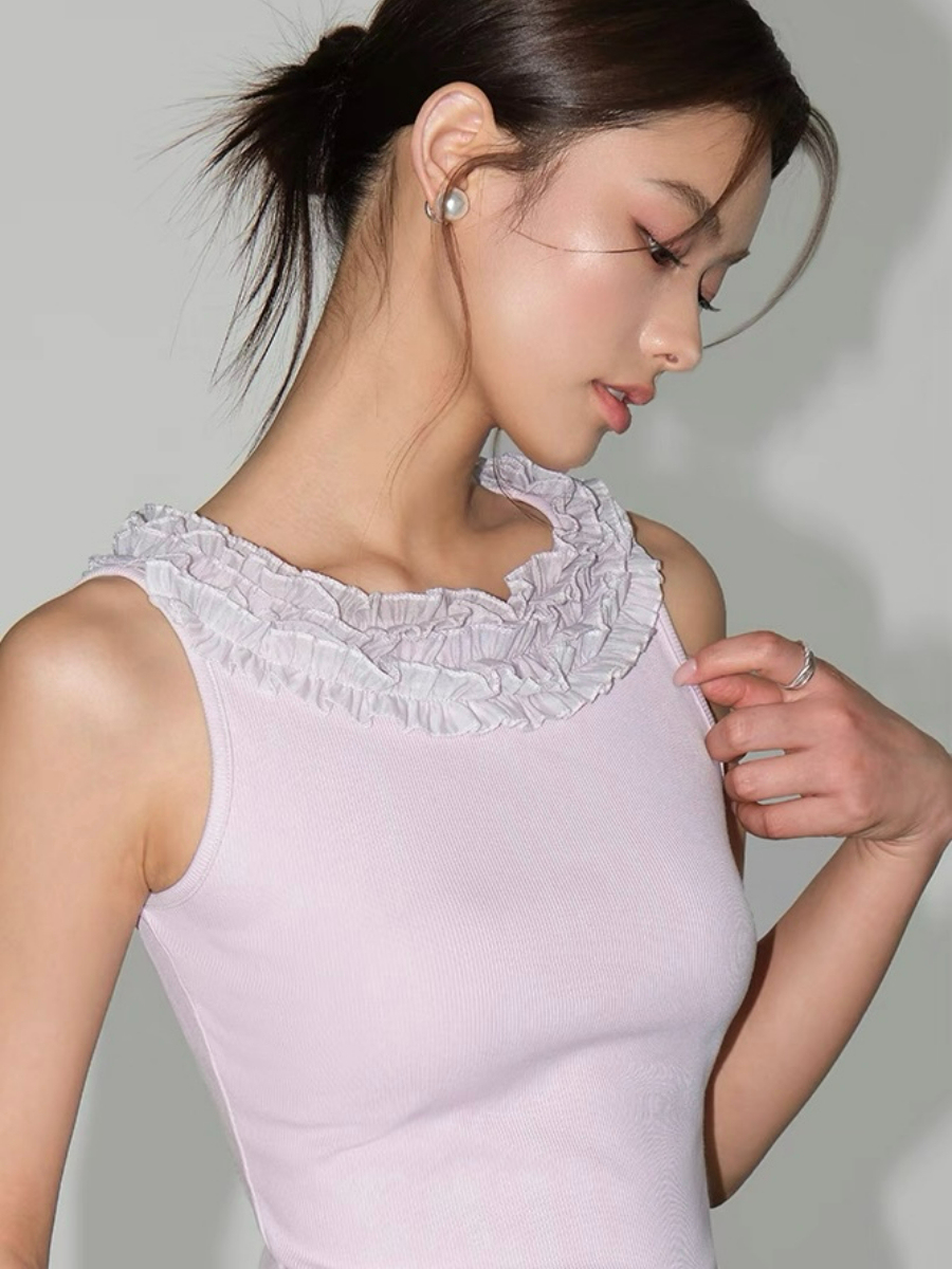 Willabelle Ruffled Petal Collar Knit Top