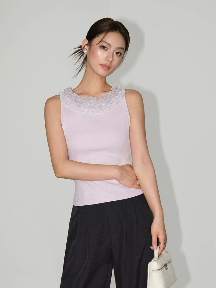 Willabelle Ruffled Petal Collar Knit Top