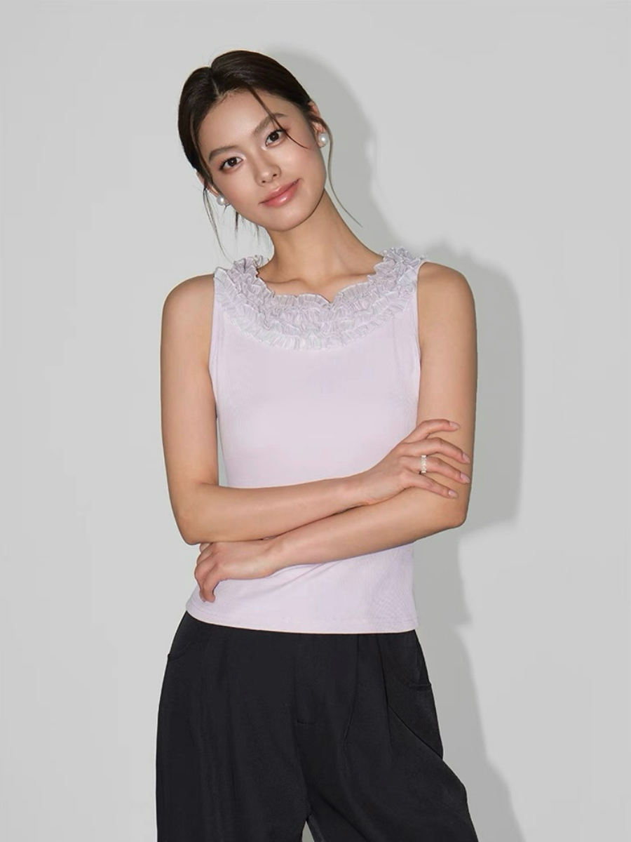 Willabelle Ruffled Petal Collar Knit Top