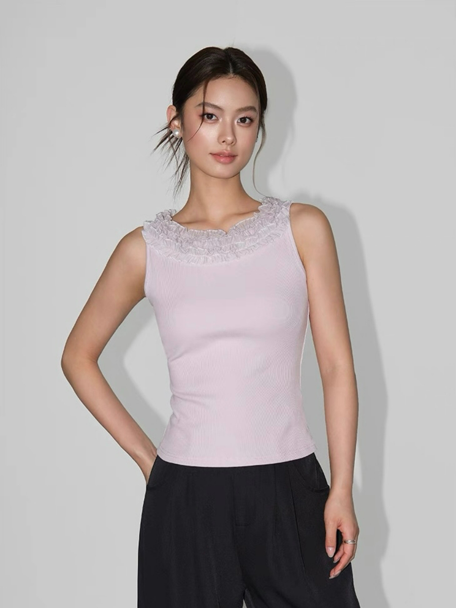 Willabelle Ruffled Petal Collar Knit Top