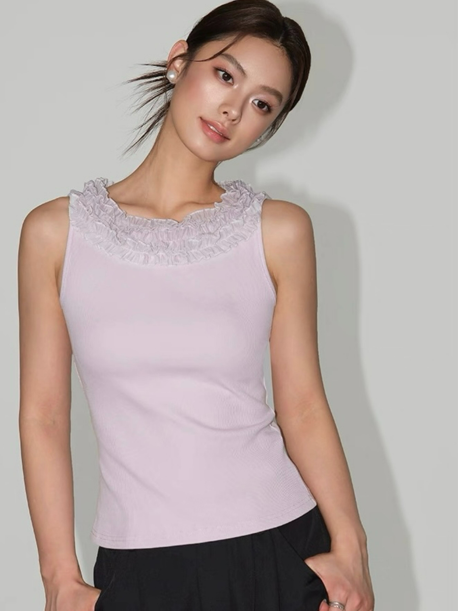 Willabelle Ruffled Petal Collar Knit Top