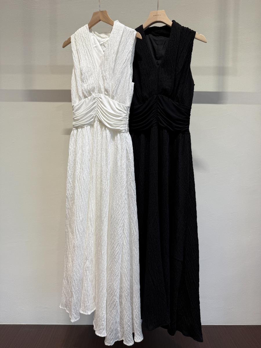 Chealsea V-Neck Graceful Drape Dress (DR101)