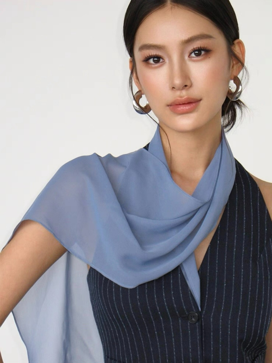 Wylda Pinstripe Halter Waistcoat with Scarf