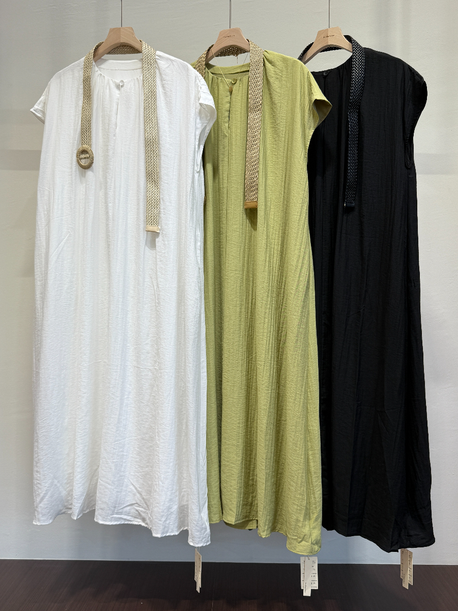 Chinny Crew Neck Column Dress With Belt (DR107)