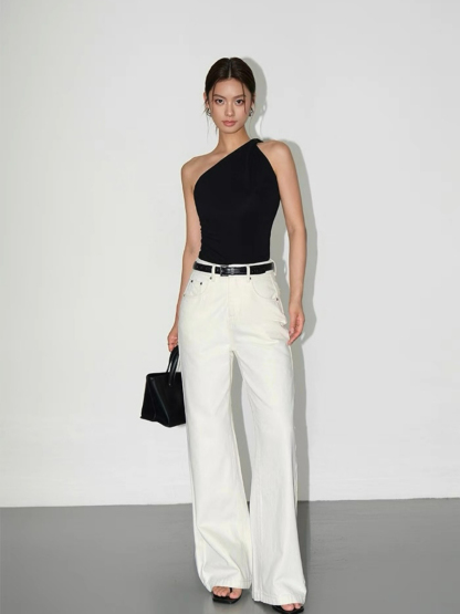 Wyster One Shoulder Knit Top