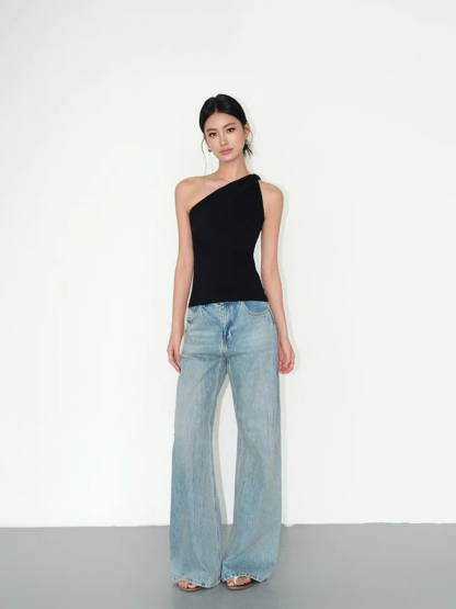 Wyster One Shoulder Knit Top