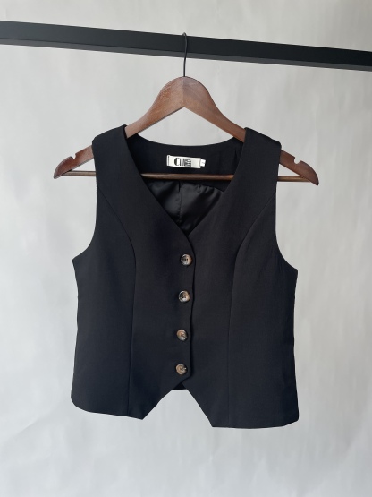 Trisha Sleeveless Waistcoat -The Black Bow-