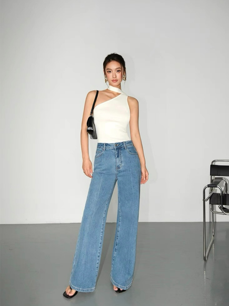 Waltina Asymmetric Choker Top