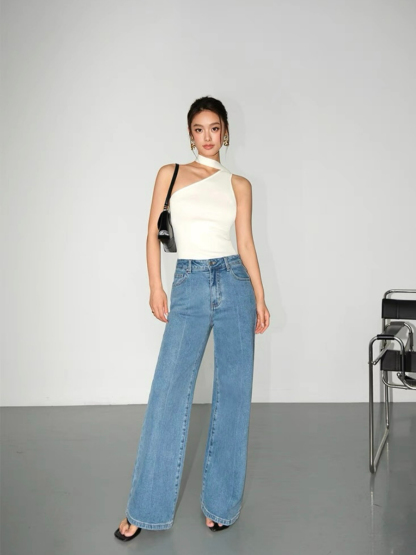 Waltina Asymmetric Choker Top