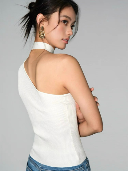 Waltina Asymmetric Choker Top