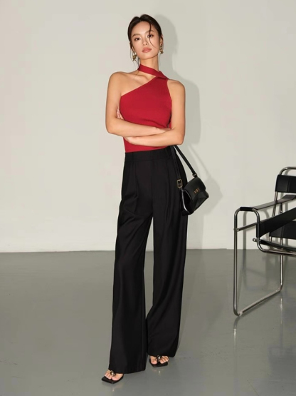 Waltina Asymmetric Choker Top