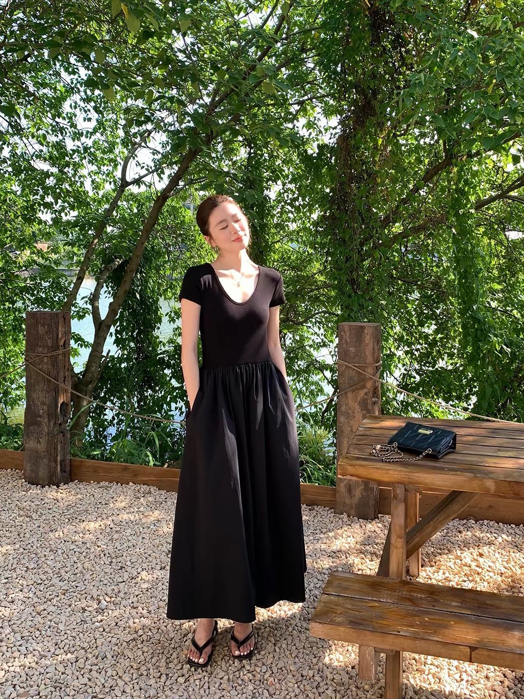 Dercy Scope Neck Maxi Dress