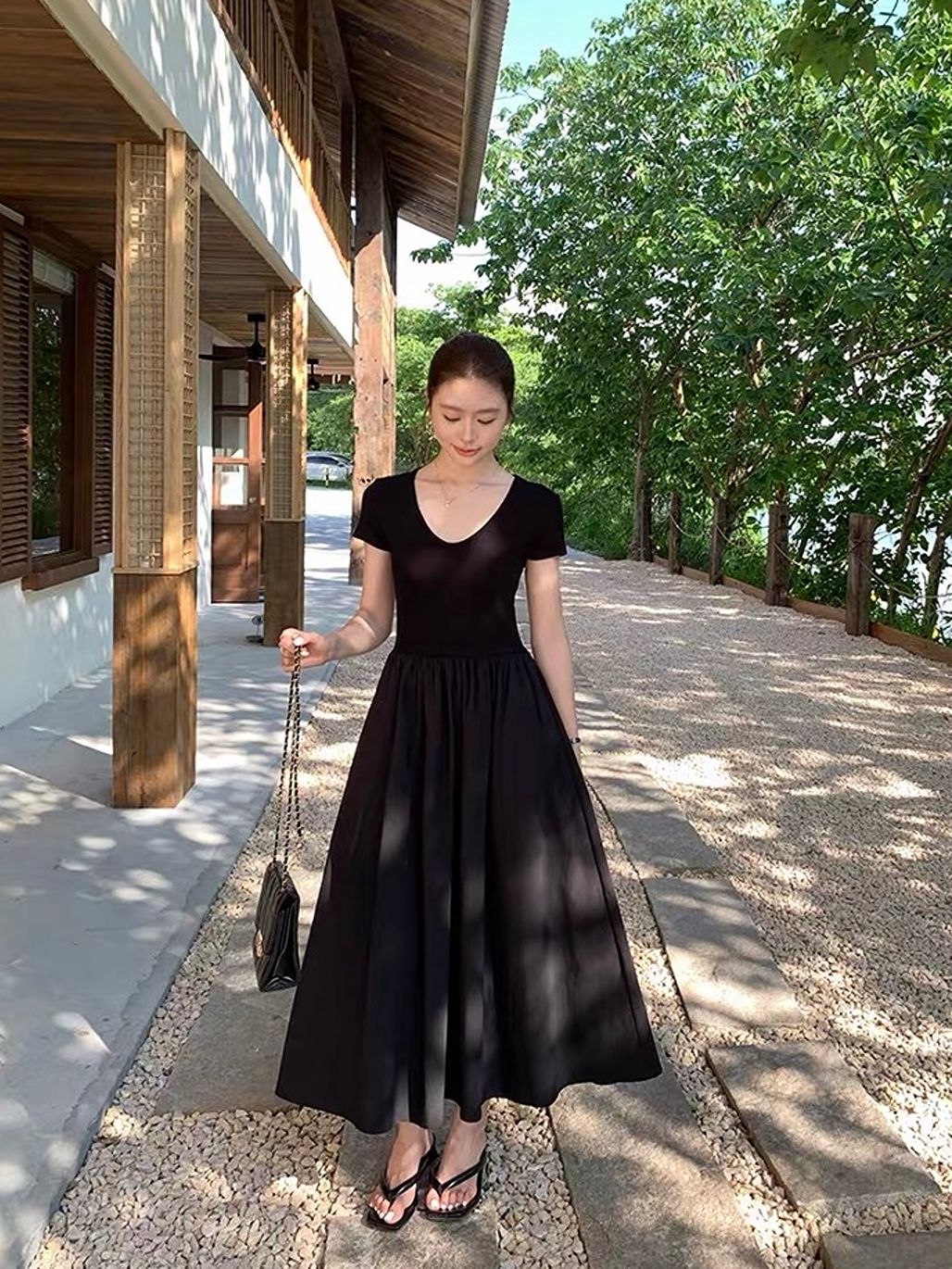Dercy Scope Neck Maxi Dress