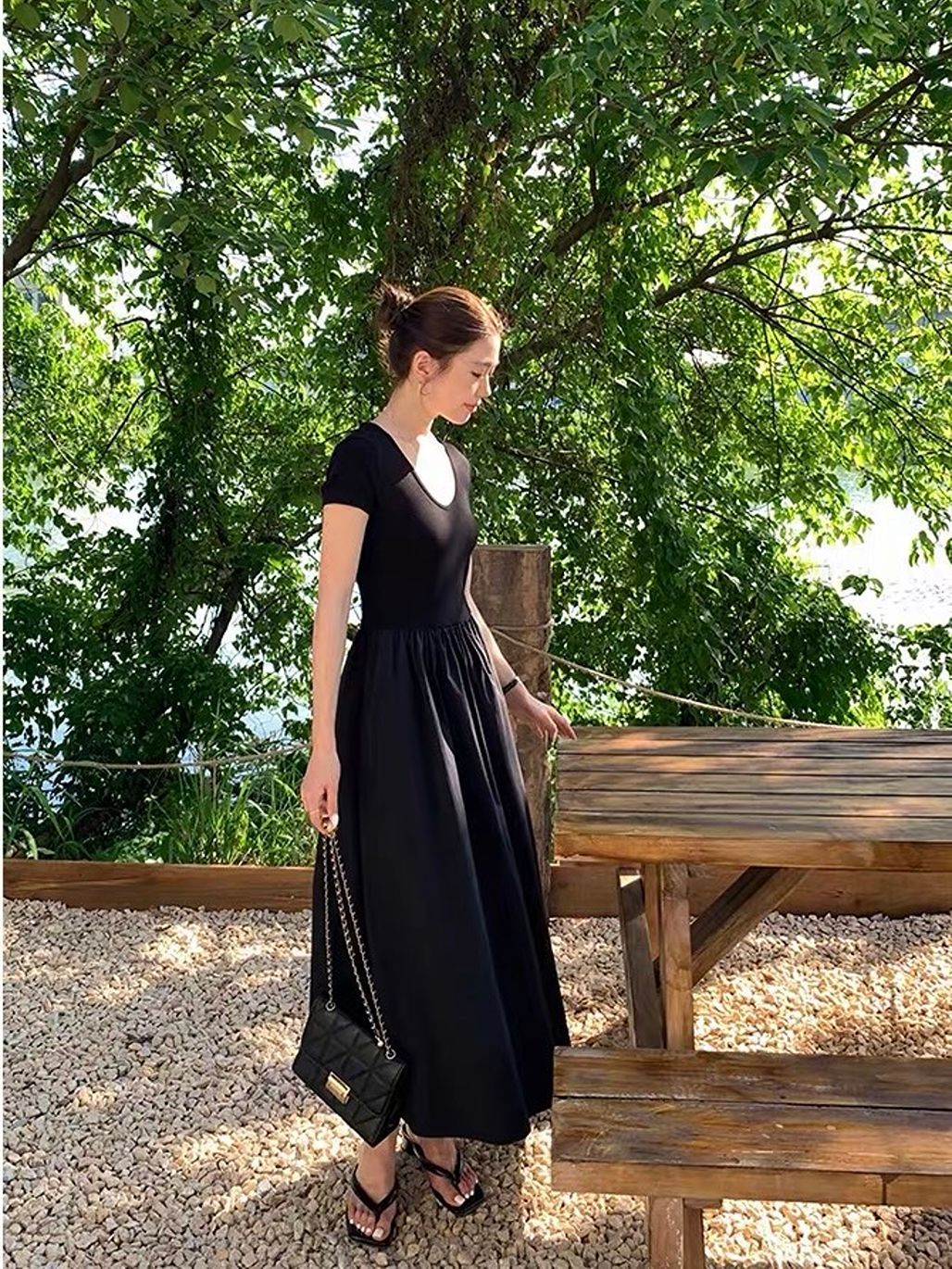 Dercy Scope Neck Maxi Dress