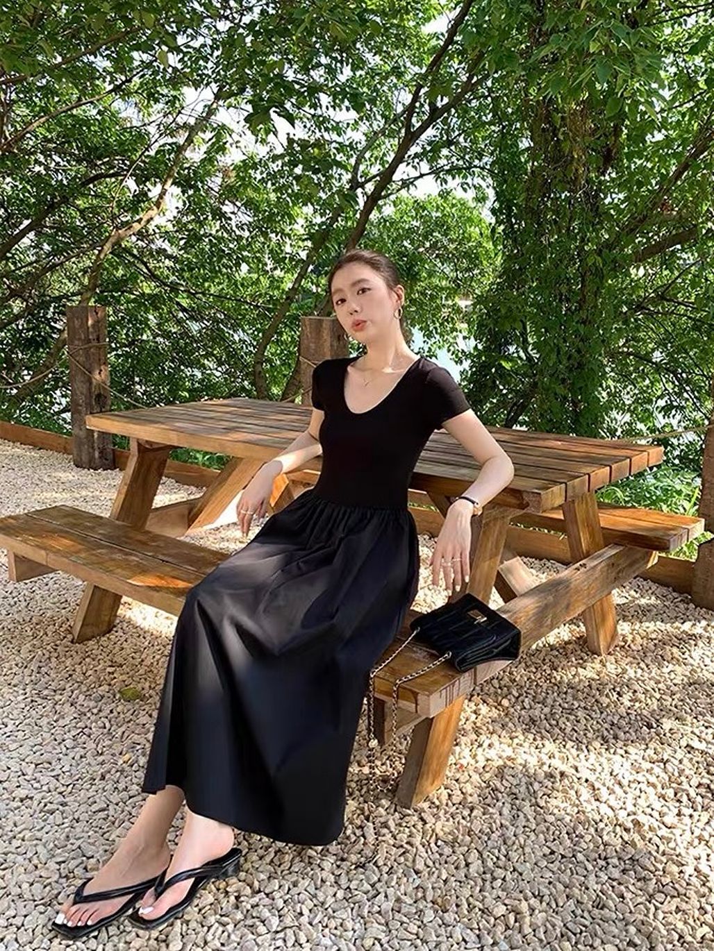 Dercy Scope Neck Maxi Dress