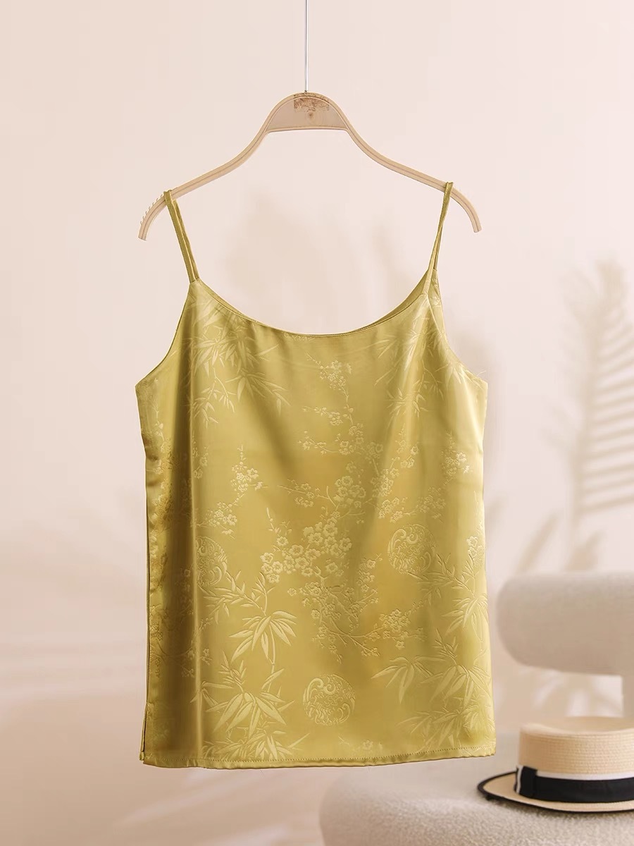 Hui Er Jacquard Oriental Cami Top-The Black Bow-