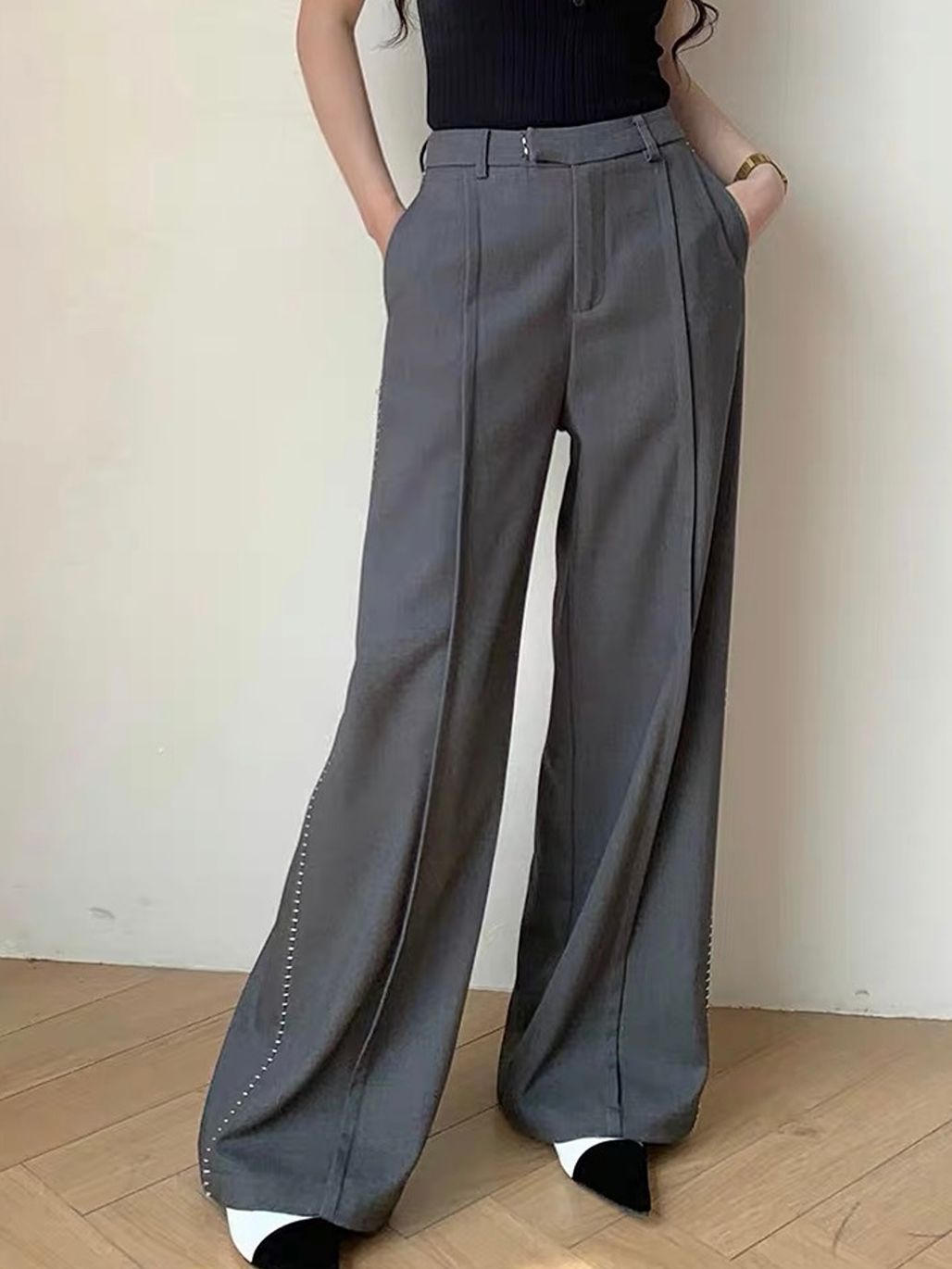 Demian High-Waist Tailored Wide-Leg Pants