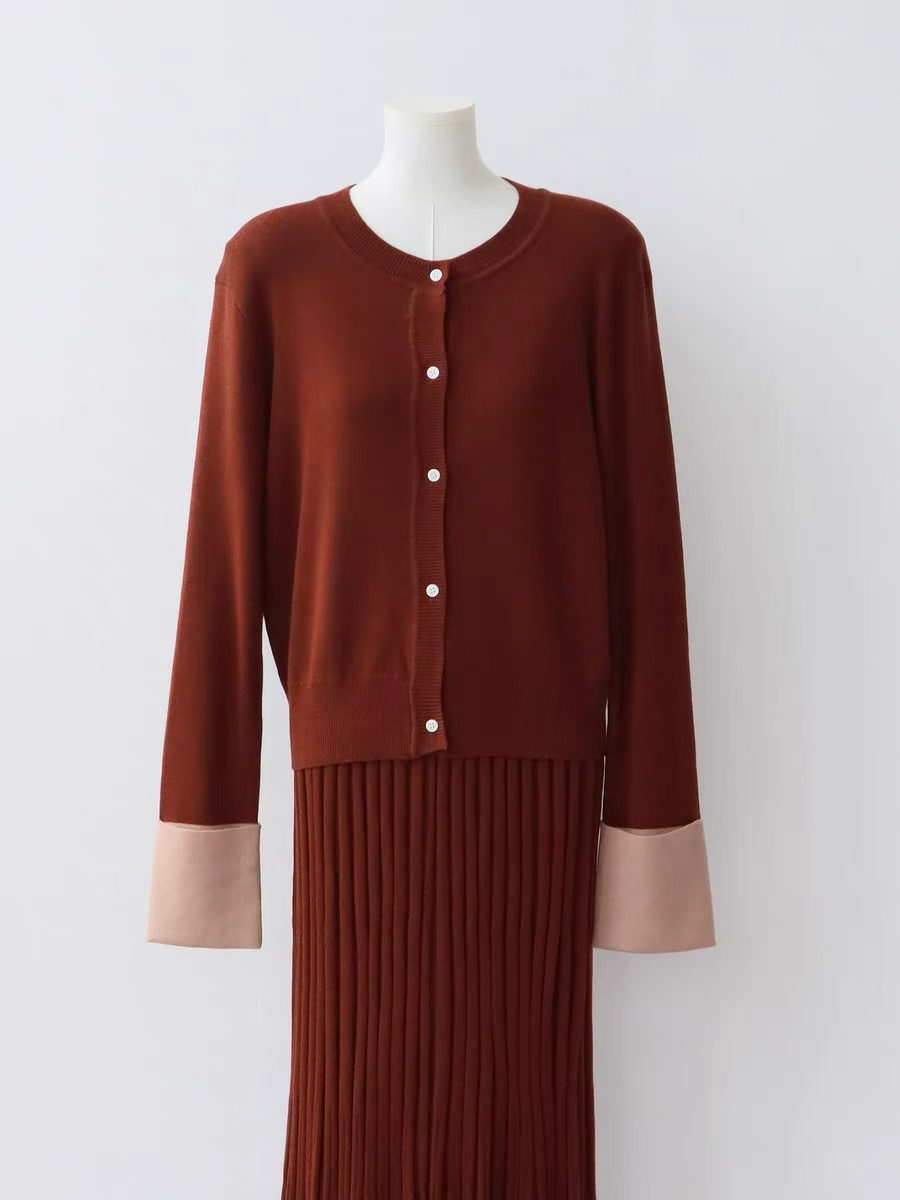 Emery Color Binding Sleeve Cardigan-The Black Bow-