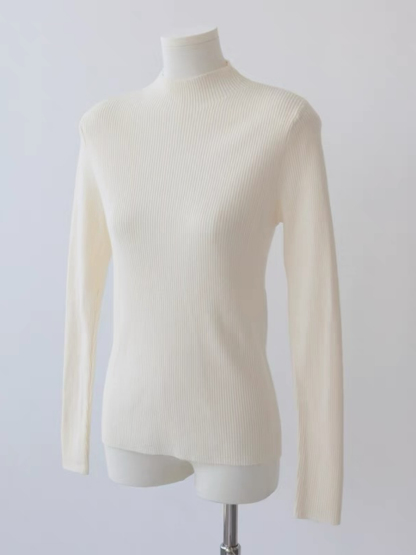 Emily High Neck Long Sleve Knit Top-The Black Bow-