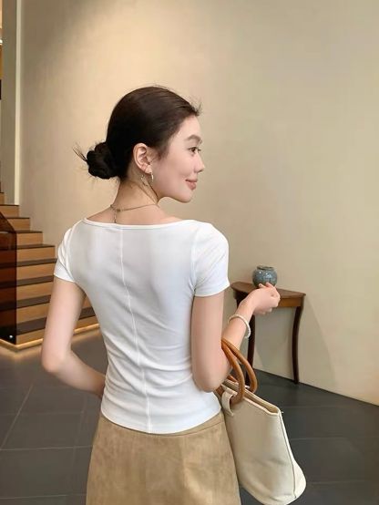 Devorah Two-Way Off-Shoulder Twist-Front Fitted Top