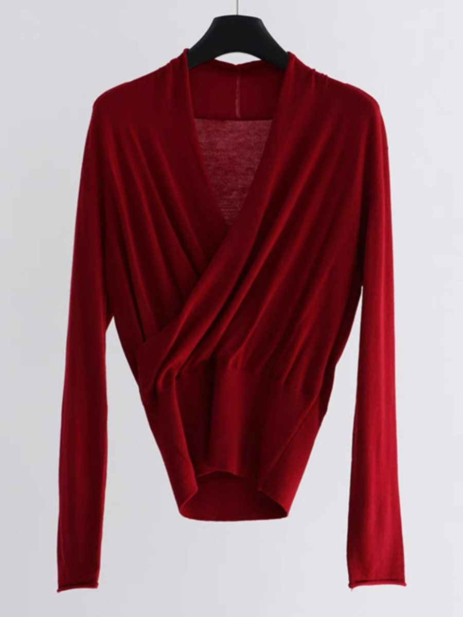 Eabha V-Collage Long Sleeve Top-The Black Bow-