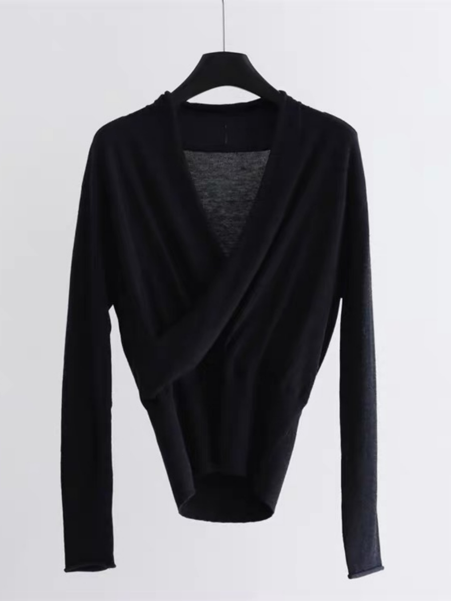 Eabha V-Collage Long Sleeve Top-The Black Bow-