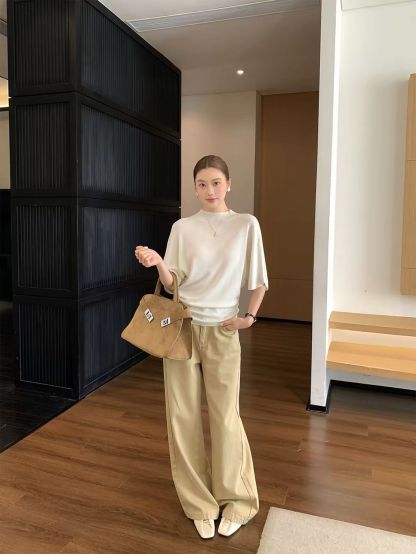 Dove Batwing-Sleeve Fine-Knit Top