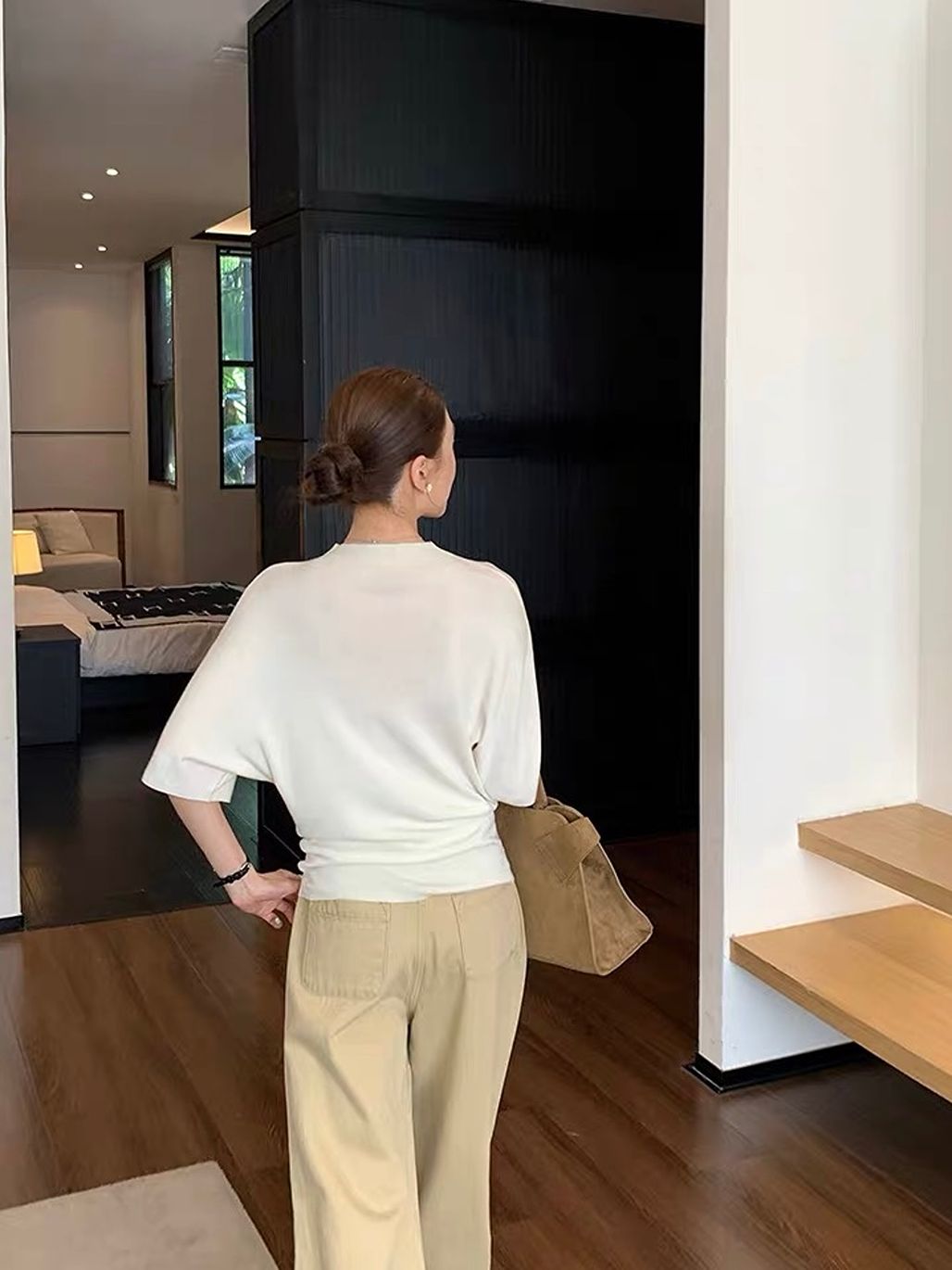 Dove Batwing-Sleeve Fine-Knit Top