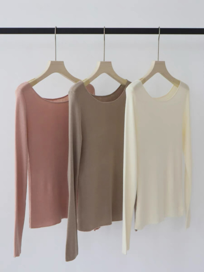 Esme Round Neck Long Sleeve Knit Top-The Black Bow-