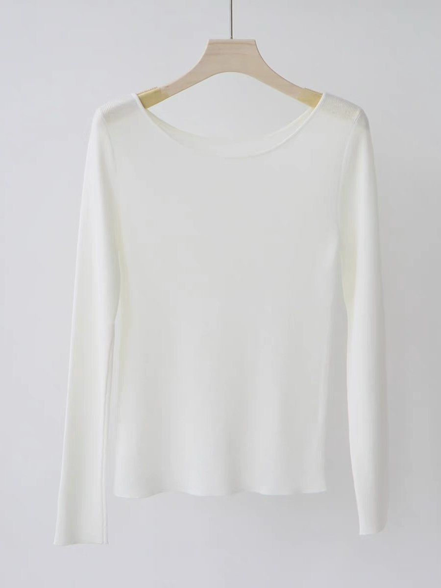 Esme Round Neck Long Sleeve Knit Top-The Black Bow-
