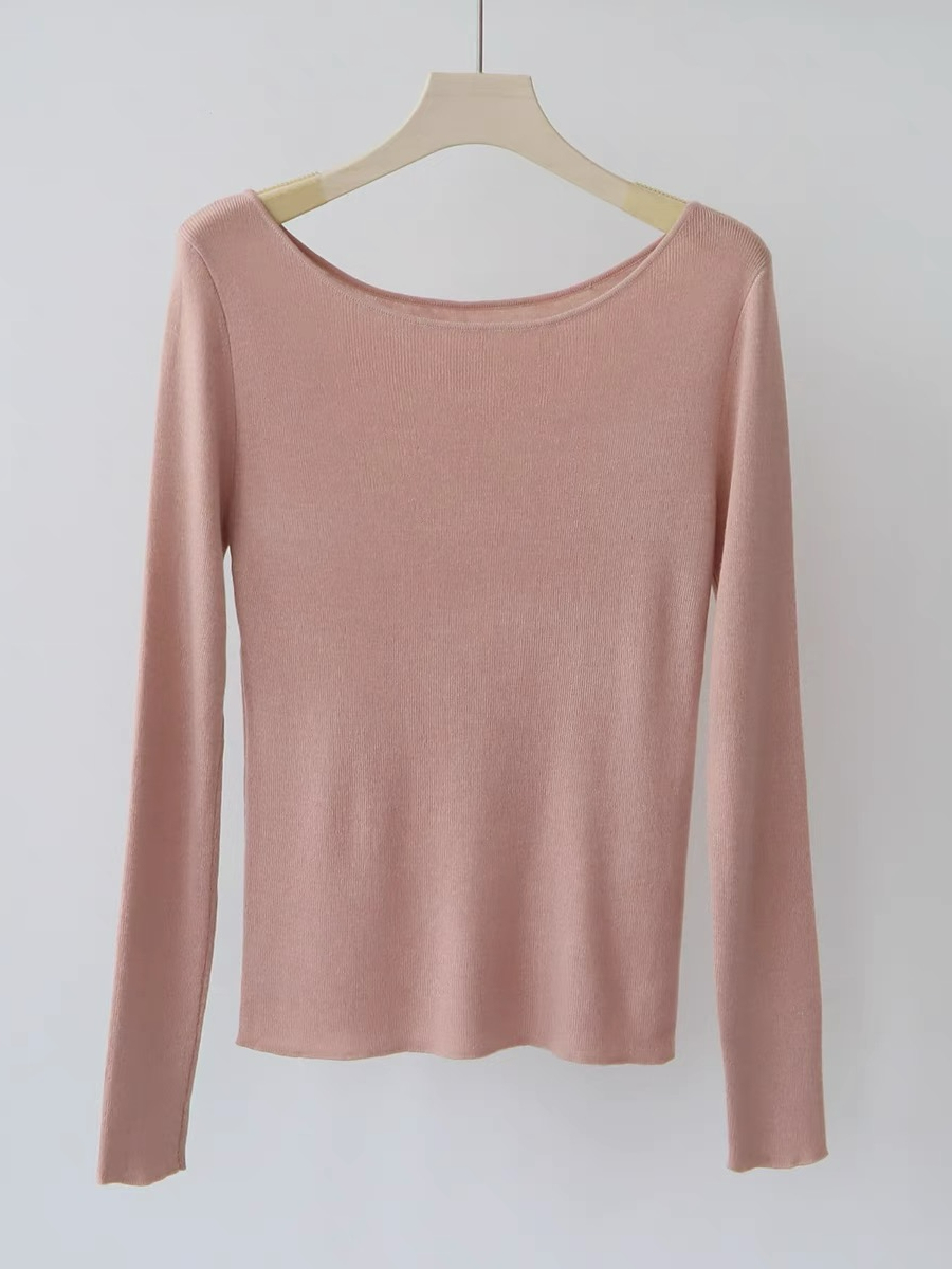 Esme Round Neck Long Sleeve Knit Top-The Black Bow-