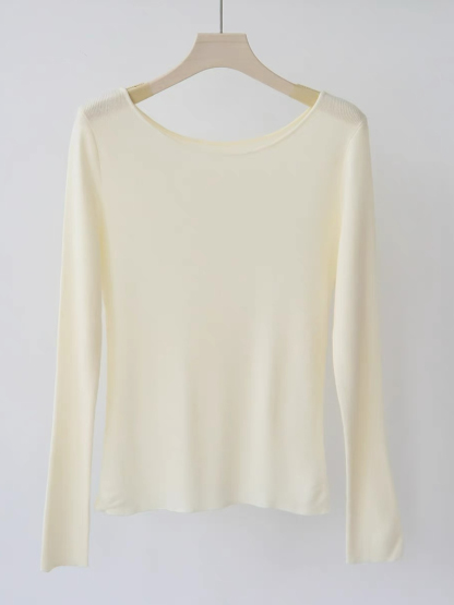Esme Round Neck Long Sleeve Knit Top-The Black Bow-