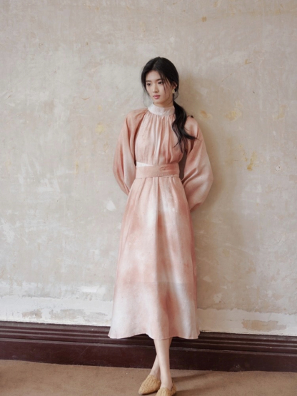 Yunn Bishop Sleeve Tea Dress (Discounted-M size)-The Black Bow-