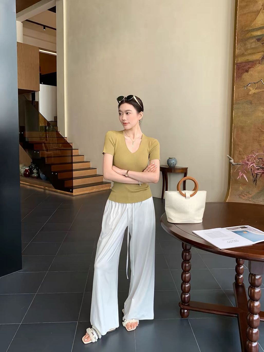 Daelyn V-Neck Lyocell Top