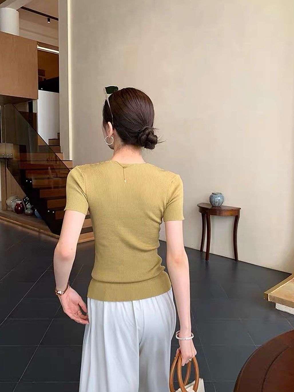 Daelyn V-Neck Lyocell Top