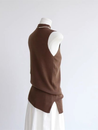 Elle High Neck Sleeveless Knit Top-The Black Bow-