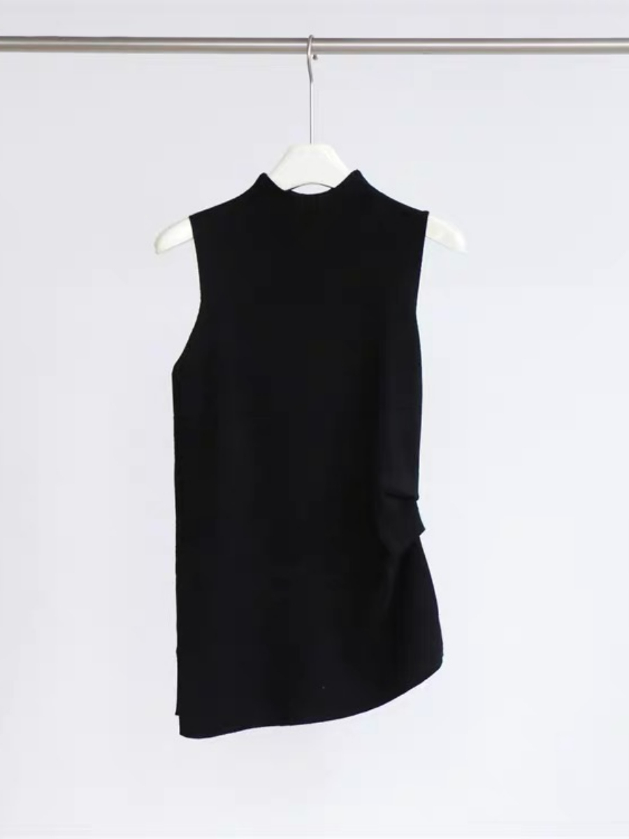 Elle High Neck Sleeveless Knit Top-The Black Bow-
