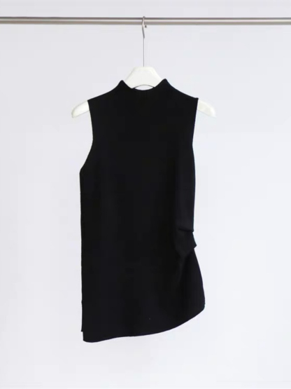 Elle High Neck Sleeveless Knit Top-The Black Bow-