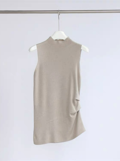 Elle High Neck Sleeveless Knit Top-The Black Bow-