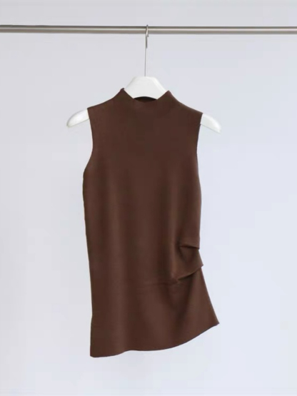 Elle High Neck Sleeveless Knit Top-The Black Bow-